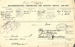 Form "A" - DTD for Captain Casper Hendrik Badenhorst